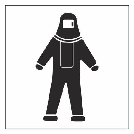 Hazard Symbol Decal - Protective Suit - 1"